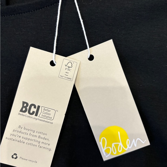 NWT Boden black rushed cotton dress - Picture 4 of 7